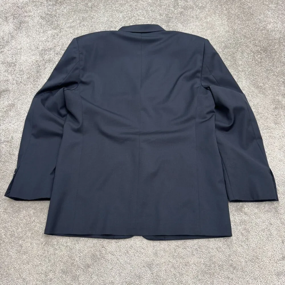 Naldini Keno-77 Wool Super 120s Suit Blazer Jacket Mens 42R Navy Blue Ventless